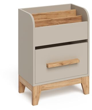 VitaliSpa Bücherregal Malia, Cashmere, 55 x 70 cm | mit Schublade, zur Aufbewahrung von Spielzeug und Büchern einsetzbar