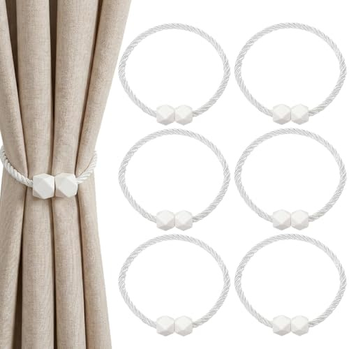 6PCS Alzapaños Cortinas Magnéticos, Sujeta Cortinas con Iman Recoge Cortina