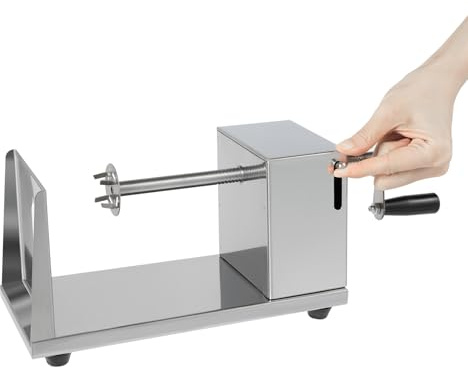 Potato Tower Machine Stainless Steel Manual Potato Twister with Blades Potato Spiral Slicer with Non-Slip Handle for Potatoes, Fruit & Tornado Crisps