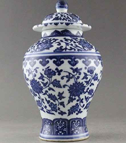 Antiques Very good China - Florero de porcelana pintada a mano, color azul y blanco