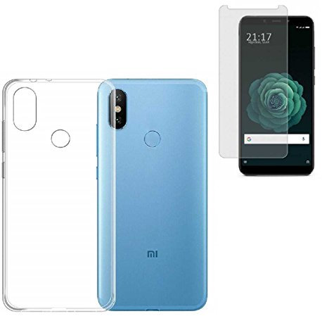 Todobarato24h Funda TPU Lisa Transparente Compatible con Xiaomi MI A2 (5.99) + Protector Cristal Templado