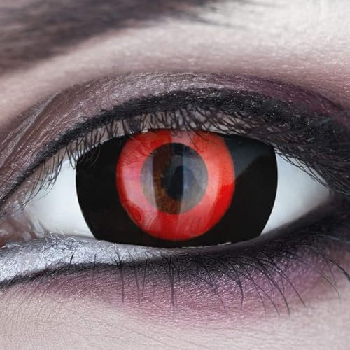 Farbige Mini Sclera Halloween Kontaktlinsen 'Blood Cell' - 17mm MeralenS Horror Lenses inkl. Behälter - 1Paar (2 Stück)