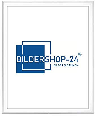 Bildershop-24 Bilderrahmen Barockrahmen Kalypso 59,4 X 84 cm (DIN A1) Weiß (matt) ANTIREFLEX