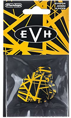 Dunlop plektrum - EVHP04 EVH VHII (svart med gula ränder)
