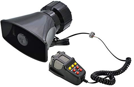 LncBoc 12V 100W 7 Tone Sound Siren Speaker, Siren Alarm Car Siren Vehicle Horn with Mic PA Speaker System Emergency Sound Amplifier, Car Electronic Warning for Cars Vans Trucks Motorcycles Ship