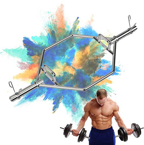 ZhiLianZhao Hammer Curl Gym Weight Bar, Threaded Solid Chrome Tricep Bar, with Ring, for Powerlifting Building Up Physique