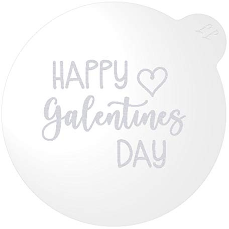 LissieLou Happy Galentine's Day Cookie Embosser Valentine's Day Love Heart Icing Fondant Stamp - Clear