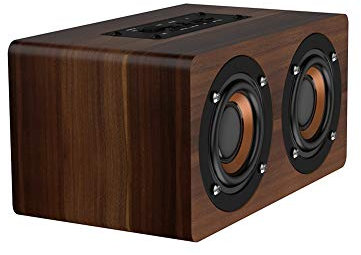 ciciglow Bluetooth Speaker, Wooden Subwoofer Bluetooth Speaker, Multifunction Speaker for Home Life(Brown wood grain)
