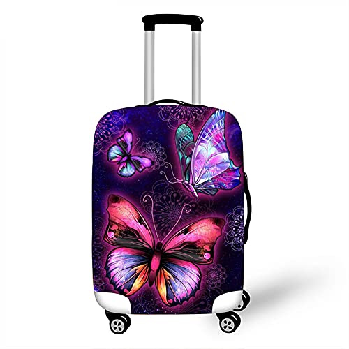 Morbuy Elastisch Kofferhülle Kofferschutzhülle Anti-Kratzer Staubdicht Kofferüberzug Luggage Protector Cover Kofferbezug Reisekofferabdeckung (Glänzender Schmetterling,M)