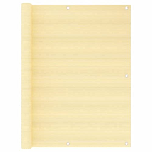 Balkon-Sichtschutz,Balkonabdeckung Balkonsichtschutz Balkonverkleidung,Wind- und wasserdurchlässig,mit Aluminiumösen,100% Privatsphäre,Beige 120x500 cm HDPE