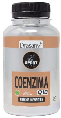 SPORT LIVE COENZIMA Q10 by DRASANVI - Conocida como Ubiquinona - Ayuda a mejorar el rendimiento deportivo - SIN GLUTEN - 90 cápsulas