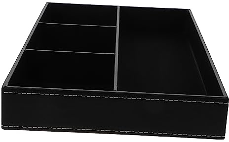 Schmuckkästchen aus Leder, Schwarz, mit Glatten Ecken | 1 Stück, aus Dichter Platte und Lint, Verschleißfest für Küche und Esszimmer