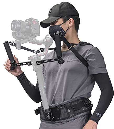 Tilta Dual Handle Gimbal Système support cardan léger à Double poignée Compatible avec Le cardan RS 2/RS 3 Pro/RSC 2/RS 3,avec Gilet de support de cardan,support à Double poignée GSS-T04-DHB2