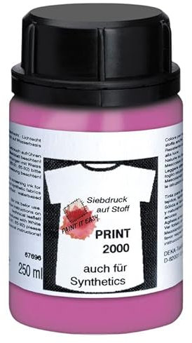 PAINT IT EASY NEU Siebdruckfarbe DEKAPRINT 2000 Neon, 250 ml, Neon-Pink