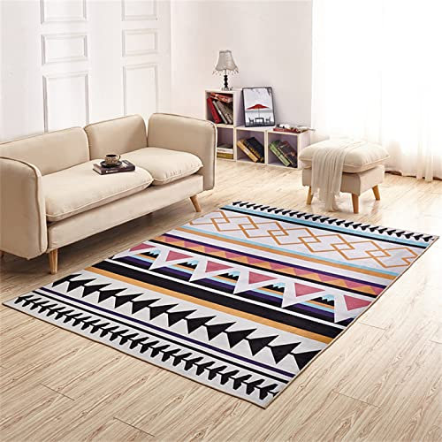 PHLCF Orientteppich Wohnzimmerteppiche groß schwarz rot blau Outdoor Garten Restaurantbereich Teppich ist umweltfreundlich, sicher und langlebig Teppich 60 x 90 cm