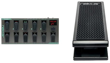 Nektar Pacer USB MIDI Footswitch Controller with Nektar DAW Integration & NX-P Universal Expression Pedal,Black