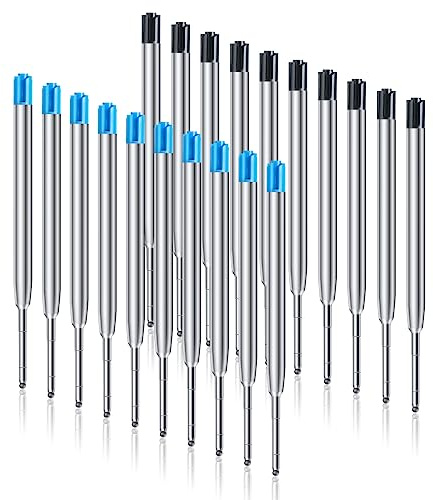 OFFCUP Kugelschreiberminen G2-Format, 20pcs Kugelschreiber Patrone | Austauschbare Kugelschreiber Minen, Kompatible Parker Kugelschreiber Ersatzminen für das G2-Format Großraumminen Metall