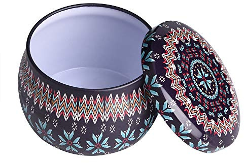 ANKROYU Kaffeedose mit Deckel, 200g Füllvolumen Teedose, nationalen Stil Bonbondose, Aufbewahrungsbox aus Blech für Nüsse, Metall Dose für Kerzen