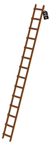 PROREGAL Dachleiter Holz | 14 Sprossen | Leiter, Teleskopleiter, Trittleiter, Bockleiter, Sprossen-Doppelleiter
