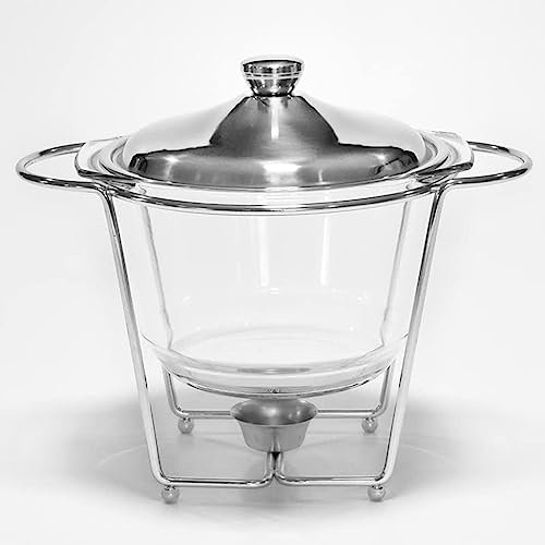 Réchauffeurs de Nourriture pour événements avec Traiteur - Ensemble de Buffet à plaques chauffantes. Chauffe-serveurs et Produits de Buffet, Plaque chauffante pour serveurs Couverts (Argent 4L)