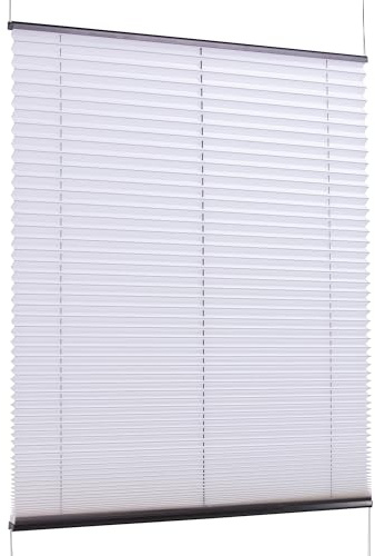 K-home Tenda plissettata Klemmfix, Florida bianca, 65 x 130 cm (larghezza x lunghezza), design unico con incantevole effetto luminoso
