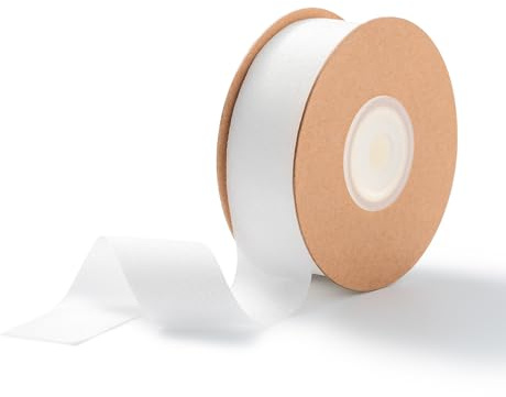 AOKSUNOVA Schleifenband Weiss Geschenkband Weiß 2,5 cm x 23 m Weißes Bänd Seidenband Hochzeit Seidenband Chiffonband,Weisses