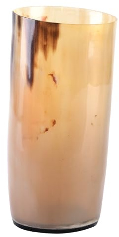 Battle-Merchant Wikinger Hornbecher, Trinkbecher aus Horn, bis zu 200 ml | Hornkrug, Lebensmittelecht, Naturhorn, Poliert, Rinderhorn, Mittelalter, Met, Becher, Reenactment, LARP