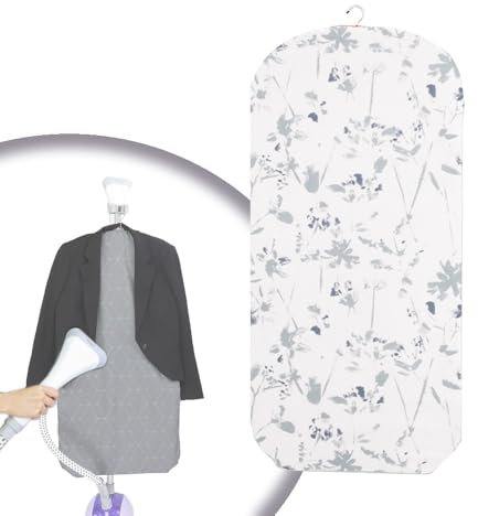 IMUNKT ASSE da Stiro Verticale da Appendere, ASSE da Stiro Pieghevole, Stampato, 89x44,5 Cm, Tappetino da Stiro per Ferri da Stiro A Vapore(White-a)