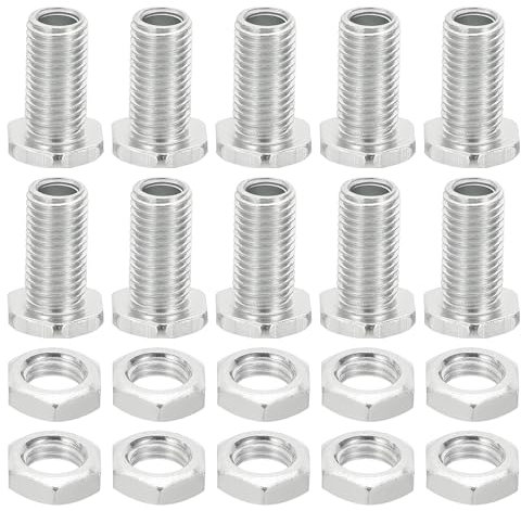 PATIKIL M8x18mm Hex Bolts and Nuts Kit, 10 Set Fine Thread Hollow Screws Assortment Hexagon Head Screw Through Hole Bolt Chandelier Fasteners