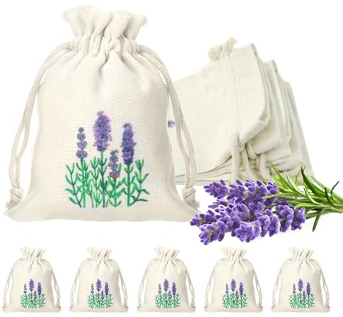 12 Stück Lavendelsäckchen Leer Lavendel, 14 * 10cm Lavendelsäckchen, Baumwollsäckchen für Lavendel, Säckchen zum Befüllen, Give Aways Erwachsene, Geschenkverpackung, Schmucksäckchen, Baumwollsäckchen