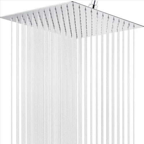 Alcachofa De Ducha Cuadrada,Ducha Lluvia,Alcachofa De Ducha Grande,Ducha Cuadrada De Acero Inoxidable De 16,Ducha Cuadrada 40x40cm,Giratoria 360,Ducha De Lluvia,Montaje En Pared o Techo