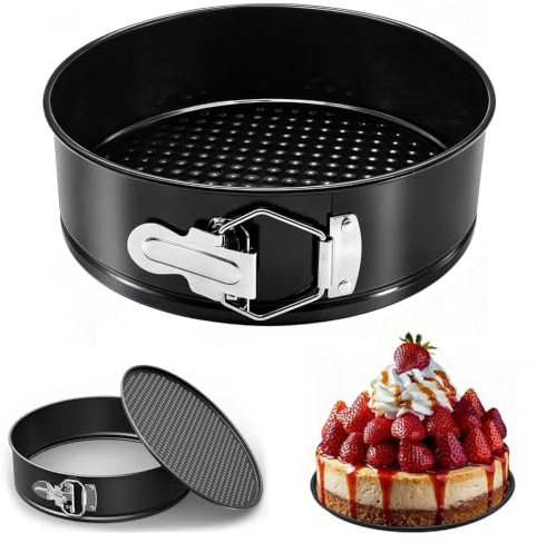 HZYUEKUN Cake Tin - 20cm/8inch Cake Tins for Baking - Cheesecake Tin,Springform Latch and Loose Base Removable Bottom, Non Stick Cake Pan Leak Proof Cheesecake Tin for Baking Gateaux Pie