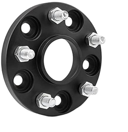 XEBRAD Spurverbreiterungen 5x114,3 Hubcentric 64,1 15-35 mm Aluminium-Spurverbreiterung Adapter, for Tesla, Modell 3 Separadores Bolzen: M14x1,5 Kfz-Radabstandshalter(Black 1 Piece 30MM)