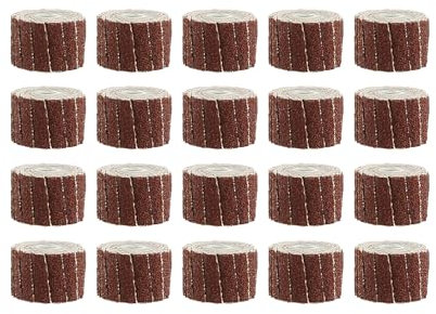 Mole lamellari, 20 pezzi, grana 320 e asta di collegamento da 0,3 cm, per trapano, smerigliatrice elettrica, incisione, penna, maniglia da appendere (8 mm)