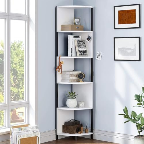 YITAHOME Libreria con 6 ripiani, scaffale angolare in piedi