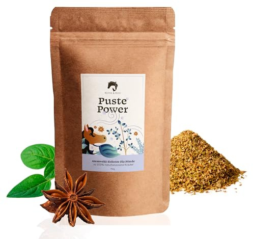 Puste Power – Atemwohl-Kräuter für Pferde | 100% Natur | 750g | Ergänzungsfuttermittel zur Unterstützung der Atemwege