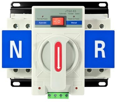 Interruttore di trasferimento automatico ATS 2P 63A 220V 50/60 Hz Interruttore di commutazione manuale a doppia alimentazione Interruttore automatico in miniatura 1 pz