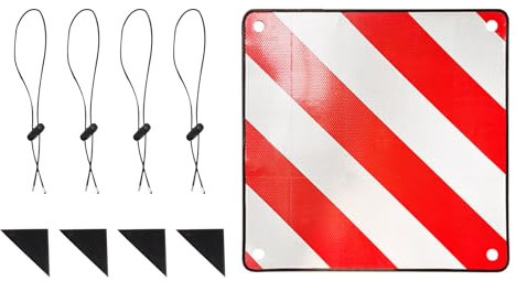 Warnschild | Klebeplatte und Rot, quadratisch, reflektierend, weiß und rot, Sicherheit für Straßenfahrten, Auto, Auto, LKW, Fahrradträger