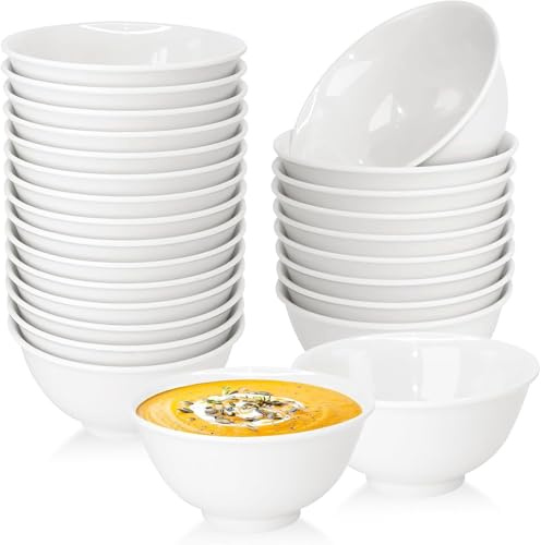 JTKDG Cereal Bowls Set of 36, 250ml White Dessert Bowl Small Salad Bowls 11 x 5cm Dip Bowls Set for Pasta Soup Sauce, Dishwasher Safe