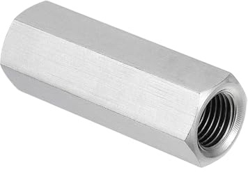 PATIKIL 304 Stainless Steel Hex Coupling Nuts M12x1.25-Pitch 50mm | 2 Length Fully Threaded Rod Coupling Nut Studding Connector Fasteners Silver Tone