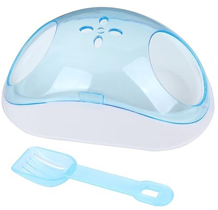CORHAD Kleintier Sandbad Satz mit Sandschaufel aus Langlebigem Kunststoff Halbtransparent für Hamster Chinchilla Haustierpflege Zuhause und Unterwegs Zufällige Farbe
