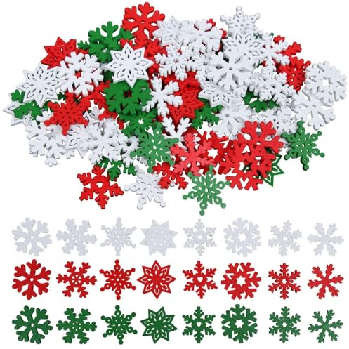 150 Stücke Holz Weihnachtsdeko, Schneeflocken Deko, Tischdeko SchneeflockenHolz Für Weihnachten Winterdeko, HolzWeihnachtsbaumSchneeflocken Streudeko, Holz Weihnachtsdeko Schneeflocken Deko