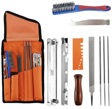 Durlo 11pcs Universal Chainsaw Sharpening Kit – 5/32”(4mm)/3/16”(4.8mm)/7/32”(5.5mm) Round Files