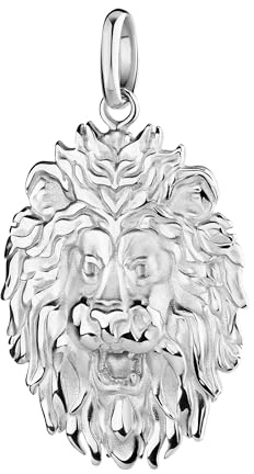 JEVELION Löwe-Anhänger Silberanhänger 925 für Damen und Herren. Mit Kette oder ohne Kette wählbar + Schmuck-Etui + Echtheitszertifikat