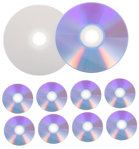 GALPADA 10pcs Blank Discs High Storage Capacity Writable Plastic Media Discs for Computer Burning and Phone Conference Backups Sturdy Blank Dvd-r Recording for Music and Data Storage