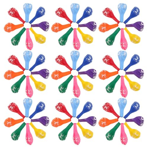 Milisten 100pcs Boy Girl's Birthday Balloons Birthday Decorations Balloons for Girls Boys Age round Latex Party Number Inflatable Toy for Showers Third Anniversary Supplies Random Color
