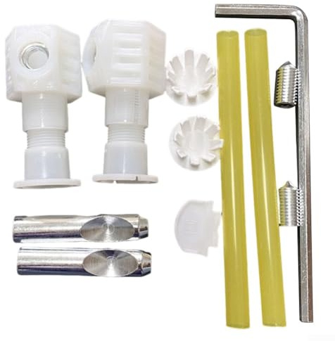 Feeshoppher Kit di fissaggio per WC a parete con struttura in acciaio inossidabile e plastica per un montaggio sicuro di WC a parete o sospeso include fissaggi e raccordi per un facile montaggio (B)