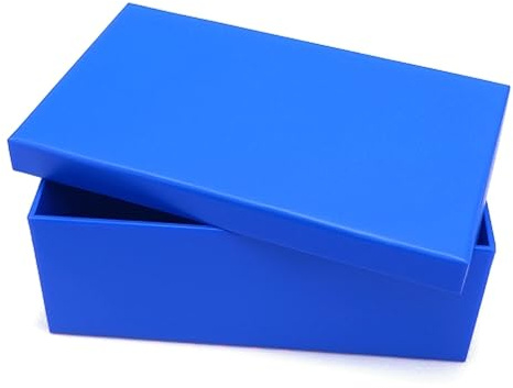 Geschenkkarton Blau glänzend 35 x 27 x 15,5 cm – große Geschenkbox mit Deckel, elegante Geschenkschachtel