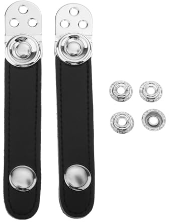 KIXZSAZ Akkordeonbalg Halterung, Verschlussriemen aus strapazierfähigem PU Leder, individuelle Passform mit verstellbaren Maßen, Balg Halterung, Verschluss, Akkordeon, Schwarz, 7.8 cm