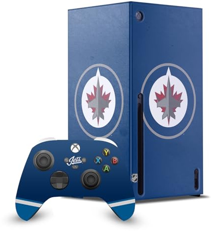 Head Case Designs Offizielle NHL Einfach Winnipeg Jets Spielekonsolen Wickeln Und Gamecontroller-Häute Im Paket kompatibel mit Xbox Series X
